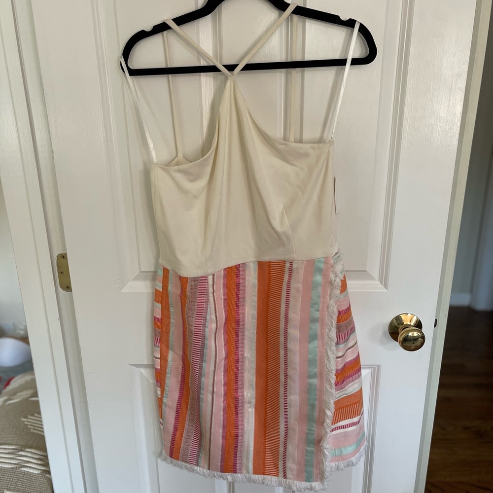 Anthropology Pink/Cream Stripped Dress in Size 12
